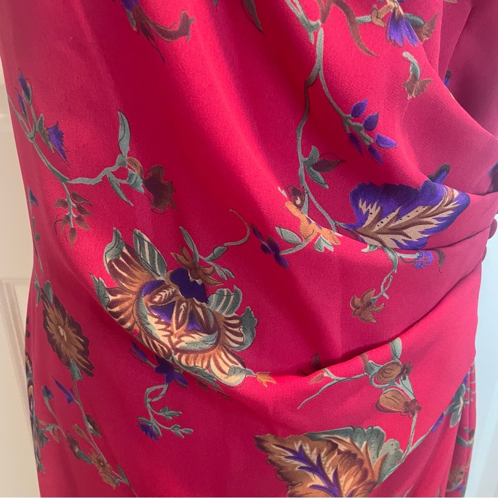 David Warren Vintage 80’s Asian Inspired Red Dress Women’s Size 12 - Picture 14 of 16